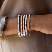 Round Brilliant Lab Diamond Four Prong Tennis Bracelet