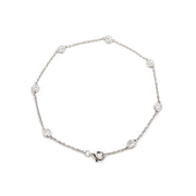 3mm Round Brilliant Cut Lab Grown Diamond  Bezel-Set Station Bracelet