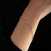 3mm Round Brilliant Cut Lab Grown Diamond  Bezel-Set Station Bracelet