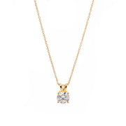 1.5-carat round lab-grown diamond prong-set necklace
