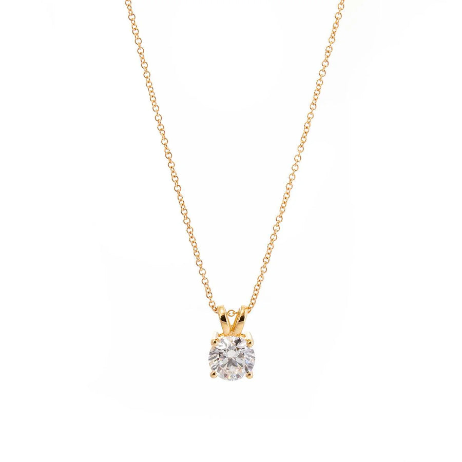 1.5-carat round lab-grown diamond prong-set necklace