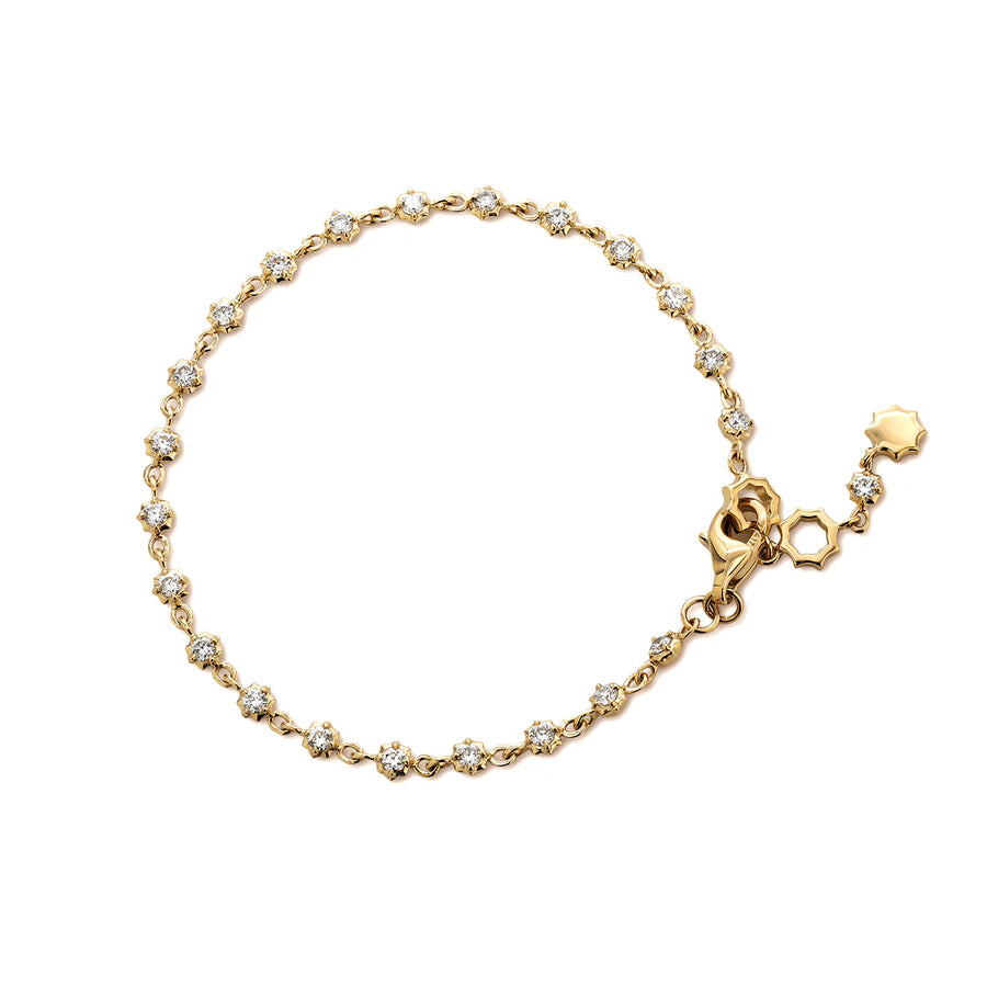 Round Brilliant Cut Lab Grown Diamond  star-shaped inlaid bracelet