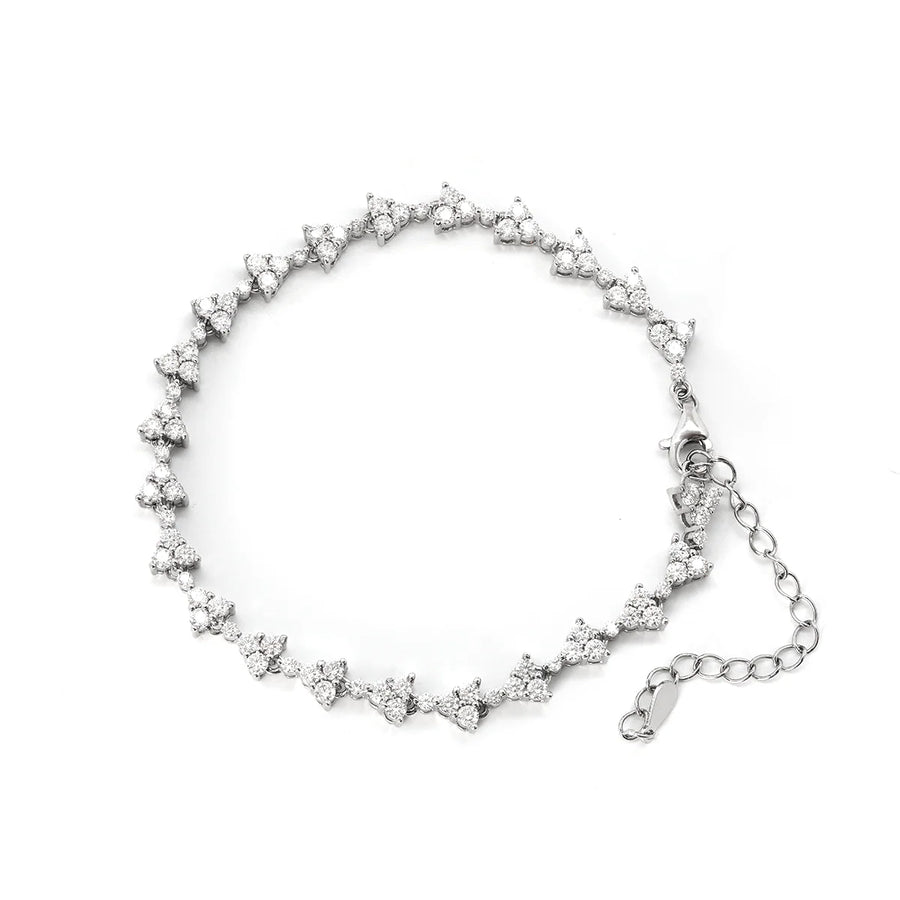Round Brilliant Cut Lab Grown Diamond  cluster bracelet