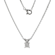 Princess-cut lab-grown diamond four-prong setting necklace
