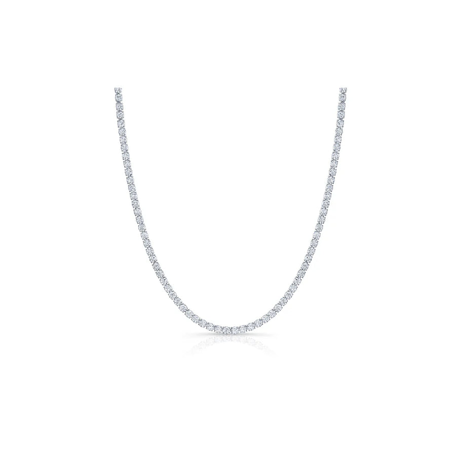 Round Brilliant Lab Diamond Tennis Necklace