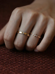 Princess Cut Lab Diamond Ring Band + Male Ring Band | Customized Wedding Couple's Ring Set