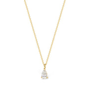 Pear-shaped single diamond necklace