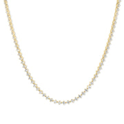 Round-cut lab-grown diamond bezel tennis necklace