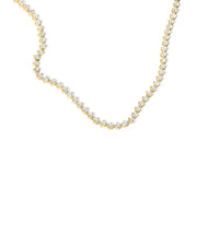 Round-cut lab-grown diamond bezel tennis necklace