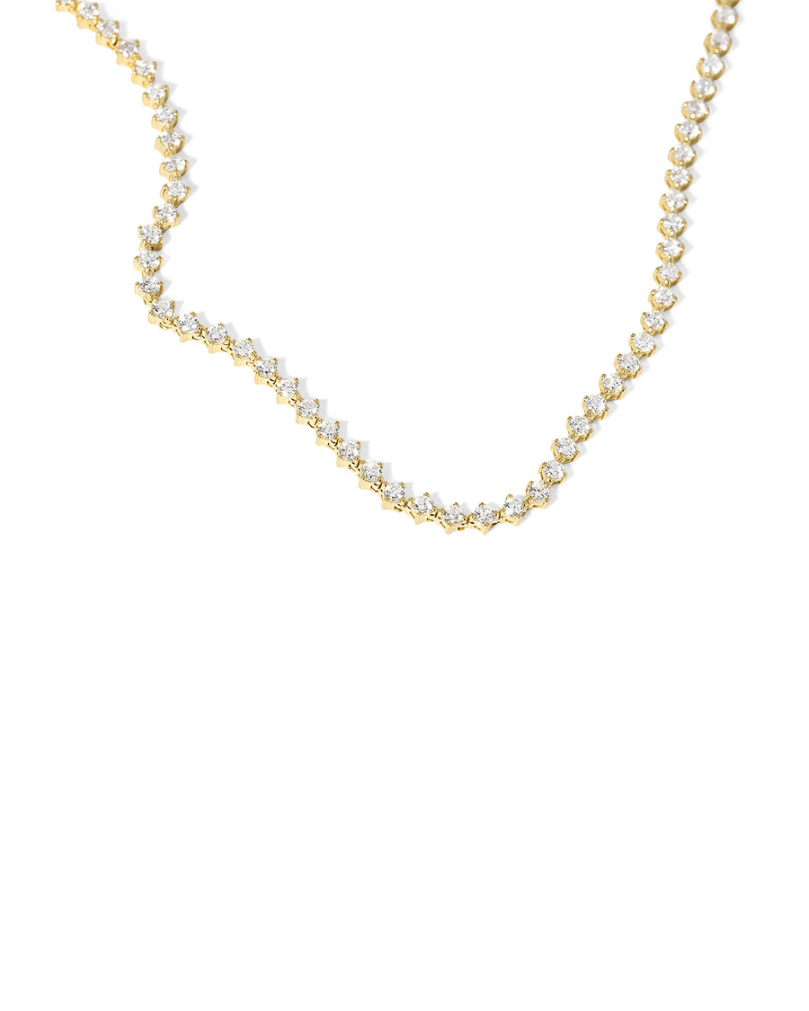 Round-cut lab-grown diamond bezel tennis necklace