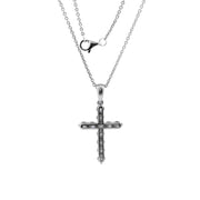 Round lab-grown diamond cross pendant necklace