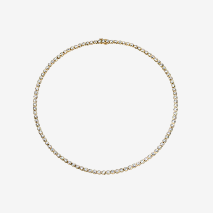 Round brilliant-cut lab-grown diamond tennis necklace