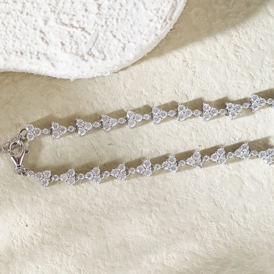 Round Brilliant Cut Lab Grown Diamond  cluster bracelet