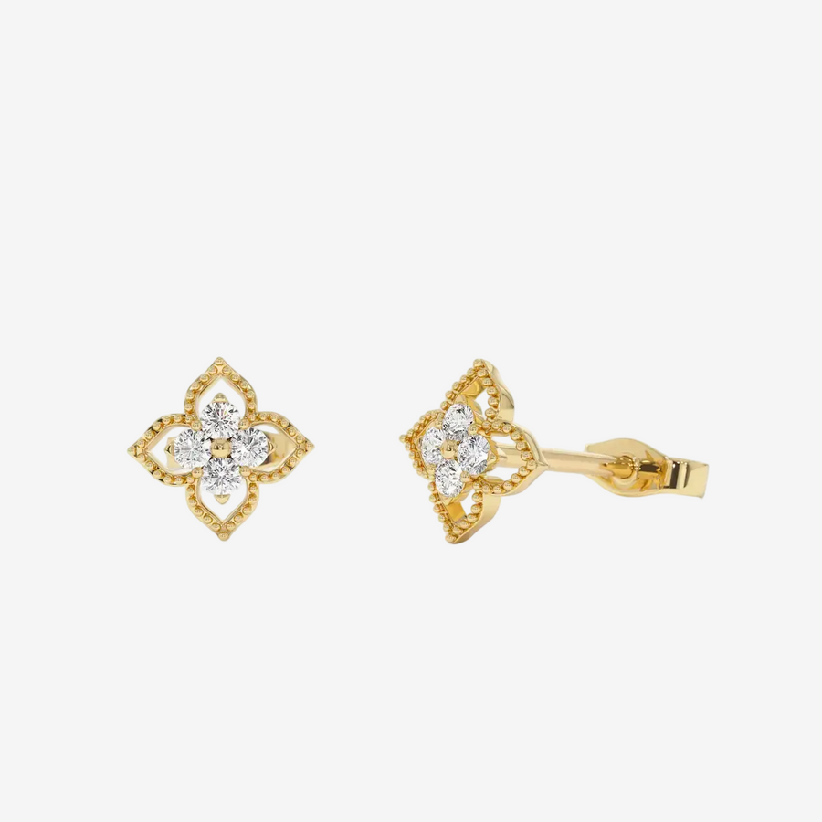 Floral Design Lab-grown Diamond Cluster Earrings