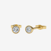 Bezel-set lab-grown round brilliant-cut diamond stud earrings