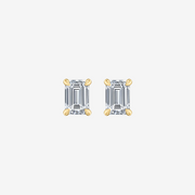 Lab Diamond Emerald Four Prong Studs