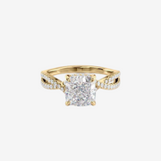 square-cut engagement ring