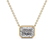 Radiant Brilliant Cut Lab Grown Diamond  Bezel Pendant