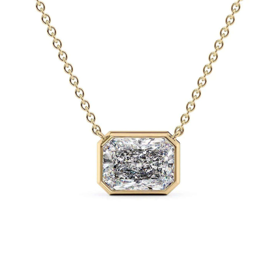 Radiant Brilliant Cut Lab Grown Diamond  Bezel Pendant