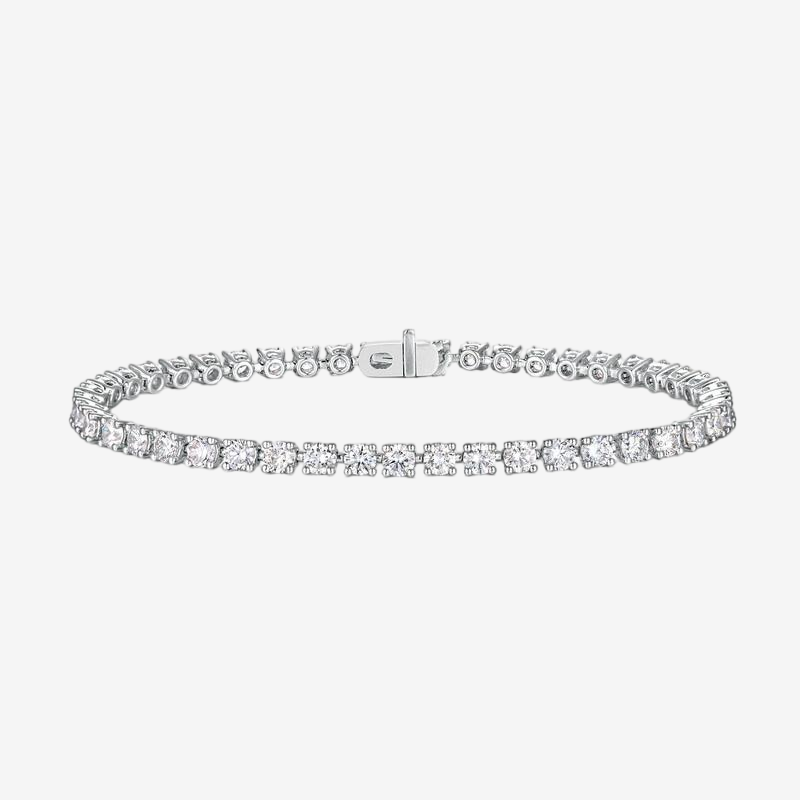Round Brilliant Lab Diamond Four Prong Tennis Bracelet