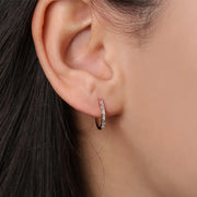 Bagutte Cut Lab Grown Diamond Huggie Hoop Earrings