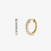 Bagutte Cut Lab Grown Diamond Huggie Hoop Earrings