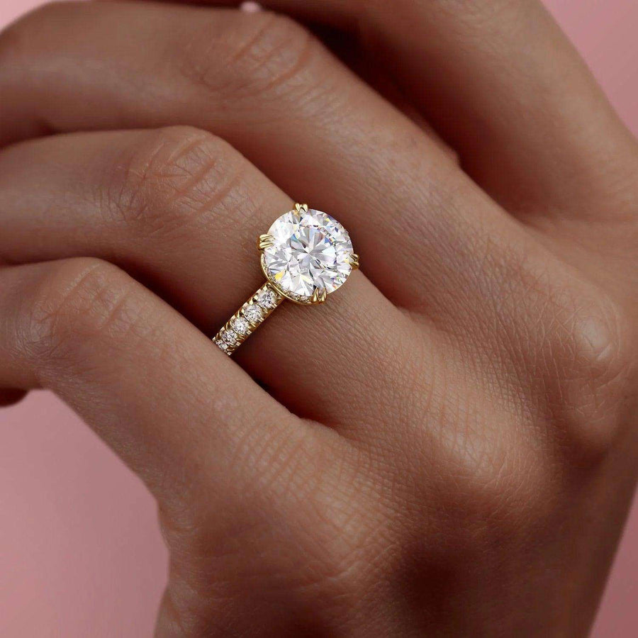 Double Paws Round brilliant cut  Lab Diamond Signature Wrap Engagement Ring
