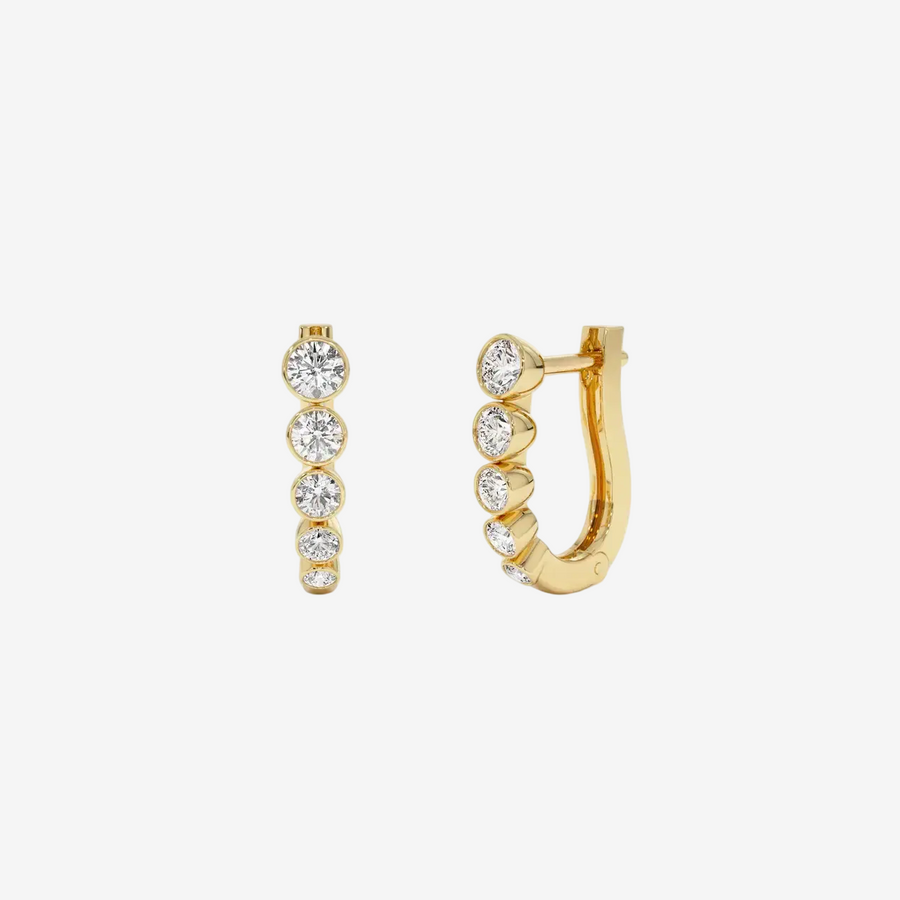 Lab Diamond-Framed Diamond Hoop Earrings