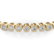 Bezel-set round brilliant-cut lab-grown diamond tennis bracelet