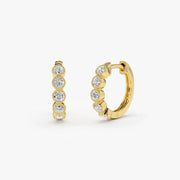 Lab diamond gold-framed diamond earrings