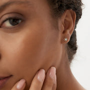 Floral Design Lab-grown Diamond Cluster Earrings