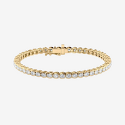 Bezel-set round brilliant-cut lab-grown diamond tennis bracelet