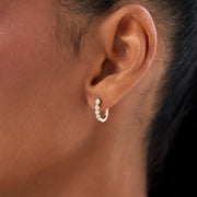 Lab Diamond-Framed Diamond Hoop Earrings