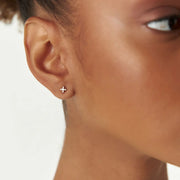 Cross-shaped X-shaped lab-grown diamond stud earrings