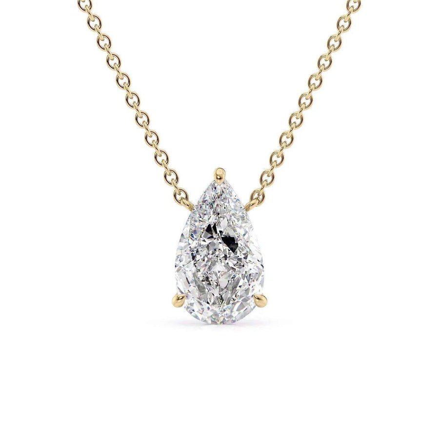 Pear Shape Lab Diamond Solitaire Pendant