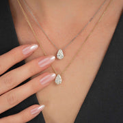 Pear Shape Lab Diamond Solitaire Pendant