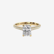 Radiant Lab-grown Diamond Engagement Pave Prong  Ring