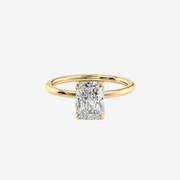 Radiant brilliant cut solitaire lab-grown diamond engagement ring