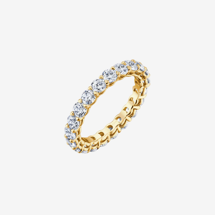 Round Brilliant Lab Diamond Pave Eternity Band