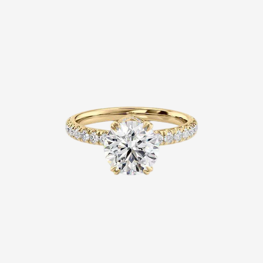 Double Paws Round brilliant cut  Lab Diamond Signature Wrap Engagement Ring