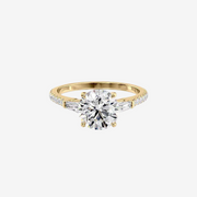 Classic four-pronged round brilliant-cut Lab Grown Diamond Three-Stone Engagement Ring