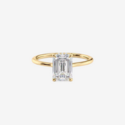 Emerald Solitaire Lab-Grown Diamond Engagement Ring