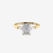Emerald-Cut Lab-Grown Diamond Three-Stone Engagement ring