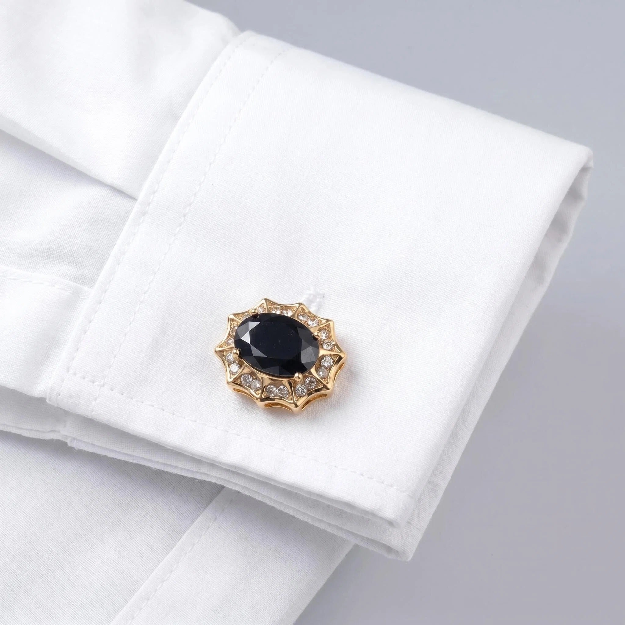 Custom 14k/18k Solid Gold Cufflinks for Men – Real Gold Shirt Button Set –Engravable