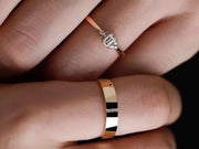 Emerald Cut Lab Diamond Ring + Male Ring Band | Customized Wedding Couple's Ring Set